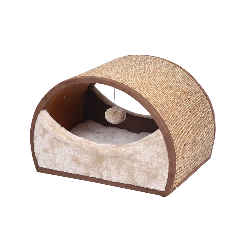 Boîte en sisal pour chat avec jouet